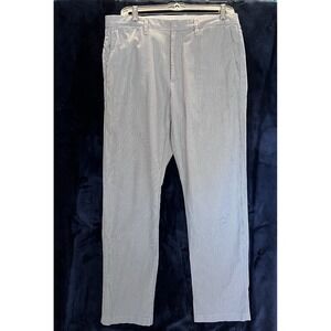 J. Crew‎ Mens Striped Flat Front Chino Pants Size 32W 32L Casual Dress Trousers
